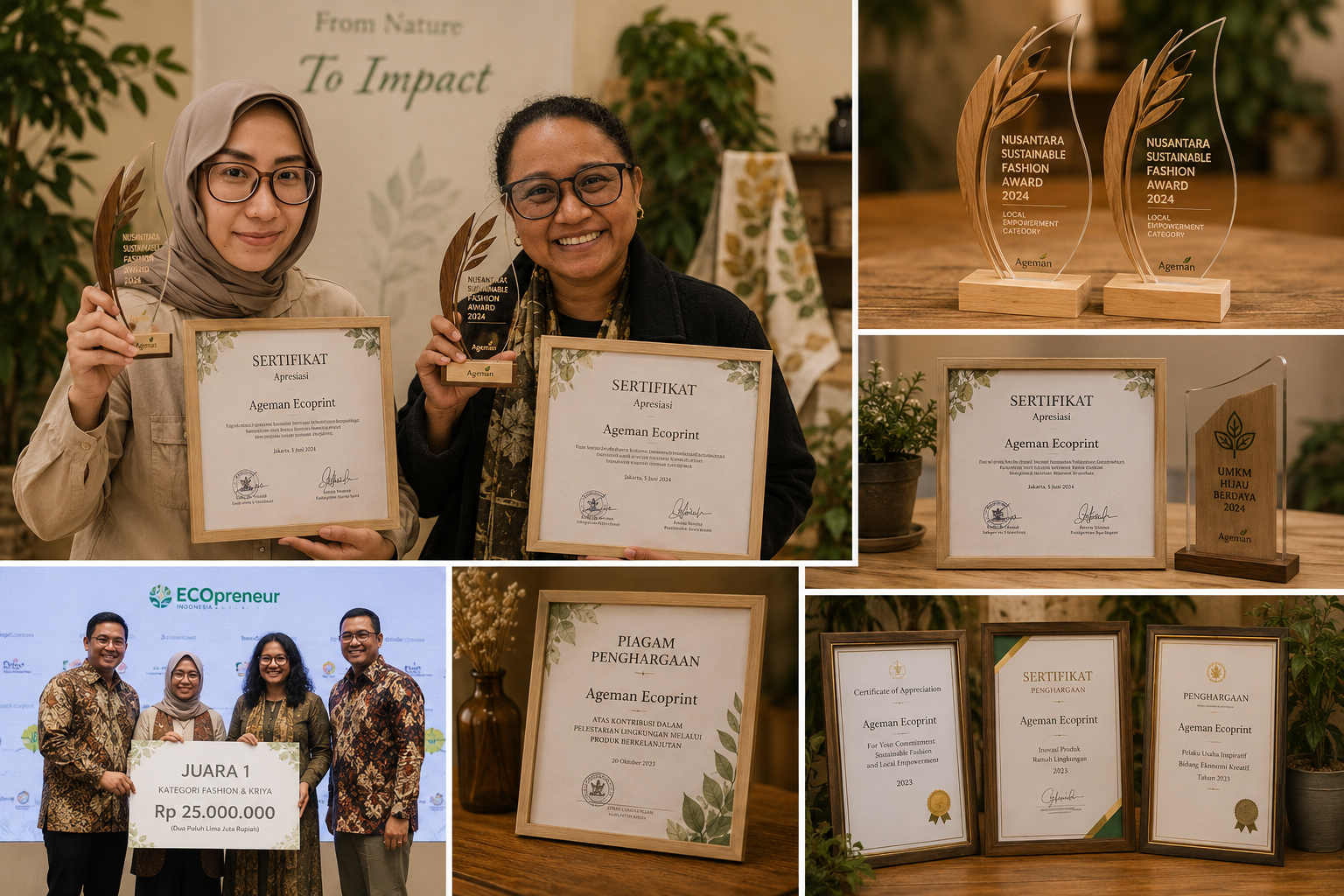 Achievements dan penghargaan Ageman Ecoprint