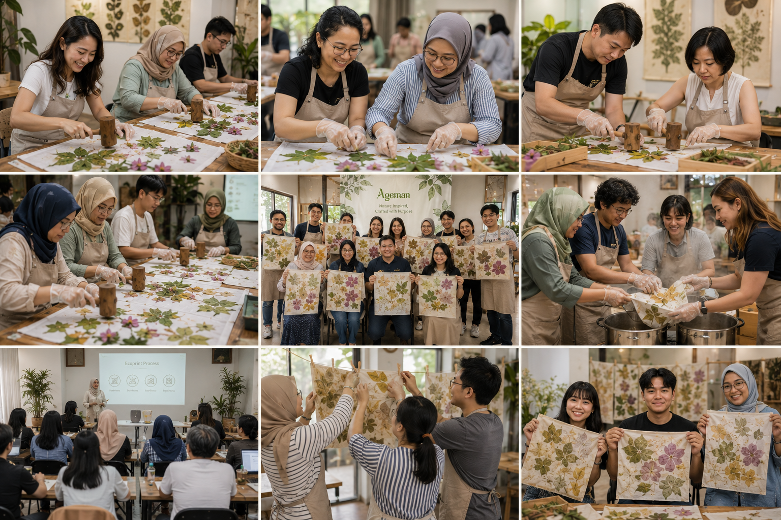 Ageman Workshop and Training ecoprint bersama peserta